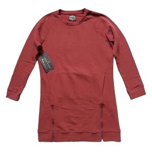 NWT Womens United By Blue Organic Cotton Fleece Sweater Dress, Pockets, Size M